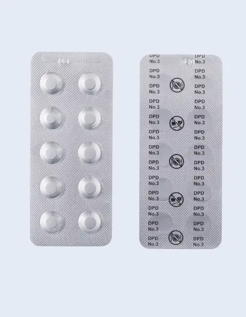 Dp3 water test tablets for swimming pool or spa